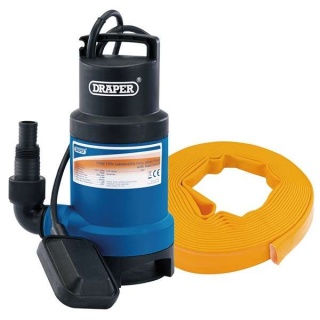 61814 | Submersible Dirty Water Pump Kit with Layflat Hose & Adaptor 200L/Min 10m x 25mm 350W