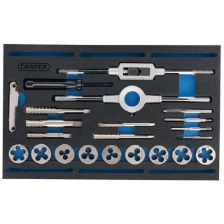 63520 | Combination Tap and Die Set - Metric and BSP in EVA Foam Insert Tray (22 Piece)
