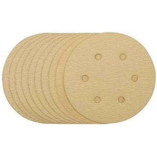 64025 | Gold Sanding Discs with Hook & Loop 150mm 120 Grit (Pack of 10)