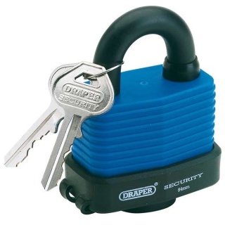 64178 | Laminated Steel Padlock and 2 Keys with Hardened Steel Shackle and Bumper 54mm