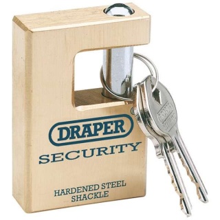 64201 | Draper Expert Close Shackle Solid Brass Padlock with Hardened Steel Shackle 2 Keys 63mm