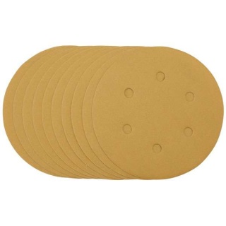 64265 | Gold Sanding Discs with Hook & Loop 150mm 320 Grit (Pack of 10)