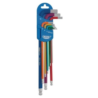 66134 | Metric Coloured Extra Long Hex. and Ball End Key Set (9 Piece)