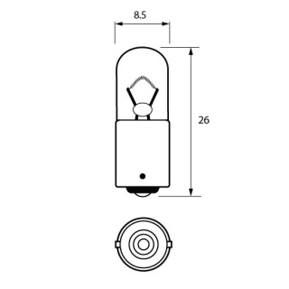 Durite 12V 2W (288) 9mm BA9s Single Contact Auto Bulb | Re: 7-002-88