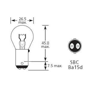 thumbnail image 2 of Ring R291 24V 21W P21W SBC BA15D Double Contact Bayonet Light Bulb, Single 2 of 3