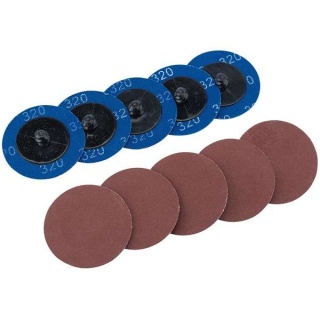 75614 | Aluminium Oxide Sanding Discs 50mm 320 Grit (Pack of 10)