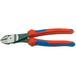 78428 | Knipex 74 22 200 High Leverage Diagonal Side Cutter with 12° Head 200mm