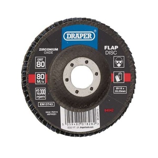 84042 | Zirconium Oxide Flap Disc 115 x 22.23mm 80 Grit