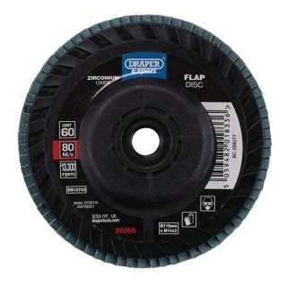 86066 | Draper Expert Zirconium Oxide Flap Disc 115mm M14 60 Grit