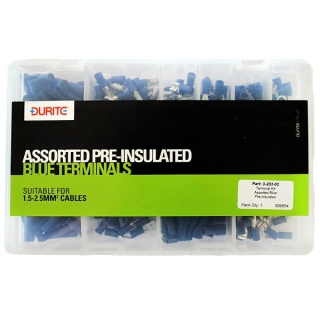 0-203-02 Durite Assorted Box of Pre-insulated Blue Terminals