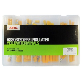0-203-03 Durite Assorted Box of Pre-insulated Yellow Terminals