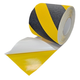 150mm Wide Black-Yellow Anti-slip Hazard Deck Tread Self-adhesive Tape | Re: HC010030