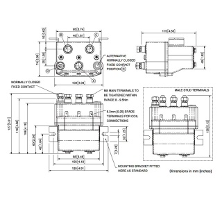 DC182-857P Albright 48V DC Continuous Motor-reversing Contactor - IP67