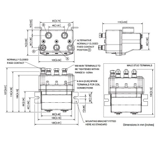 DC182-864P Albright 12V DC Intermittent Motor-reversing Contactor - IP67