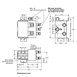 DC182B-8 Albright 48V DC Continuous Motor-reversing Solenoid Contactor