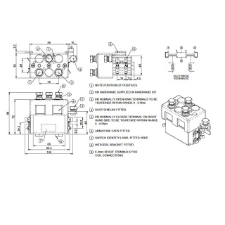 DC88-533 Albright 36V DC Motor-reversing Solenoid Contactor - Continuous