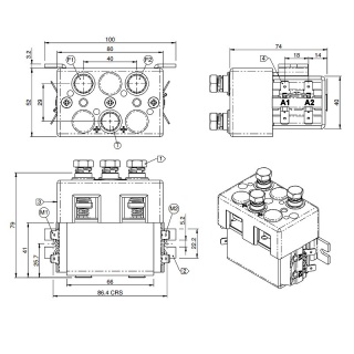 DC92B-1 Albright 24V DC Motor-reversing Solenoid Contactor - Intermittent