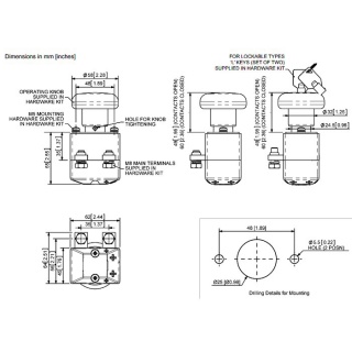 ED250L-4 Albright HD Emergency Stop Switch with Key 250A 48V Maximum