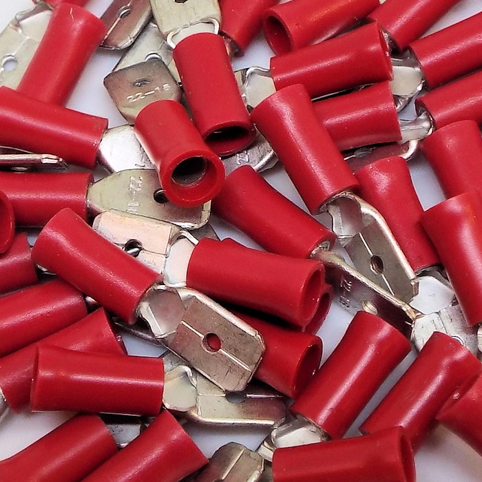 0-001-26 | Durite 6.3mm Red Male Blade Crimp Terminals