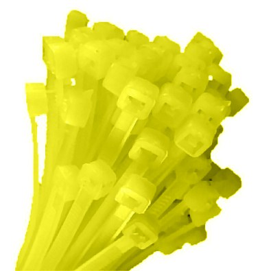 0-002-18 Pack of 100 Durite Yellow Cable Ties 200mm x 4.8mm