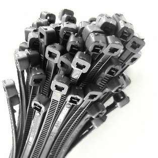 100 Silver Grey Cable Ties 370mm X 4.8mm – Plus Free 100 Black 2.5mm Ties, Unbranded 4 thumbnail image