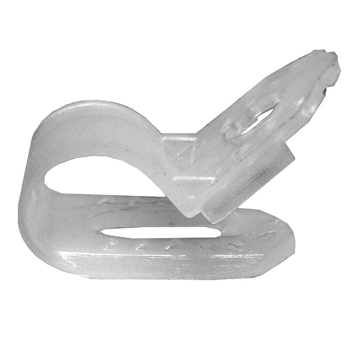 0-002-71 Pack of 25 White Nylon P-Clips for 4mm to 6mm Cable