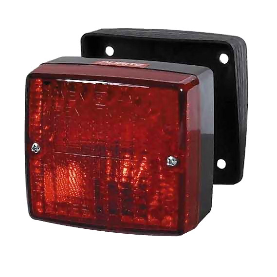 0-063-02 Square Rear Fog Lamp Surface Mount with Adjustable Pad