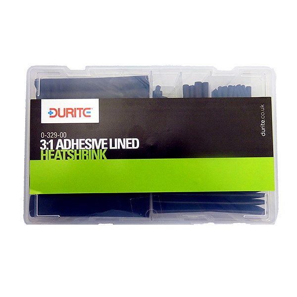 0-329-00 Durite 3:1 Black Adhesive Lined Heat Shrink Assorted Box