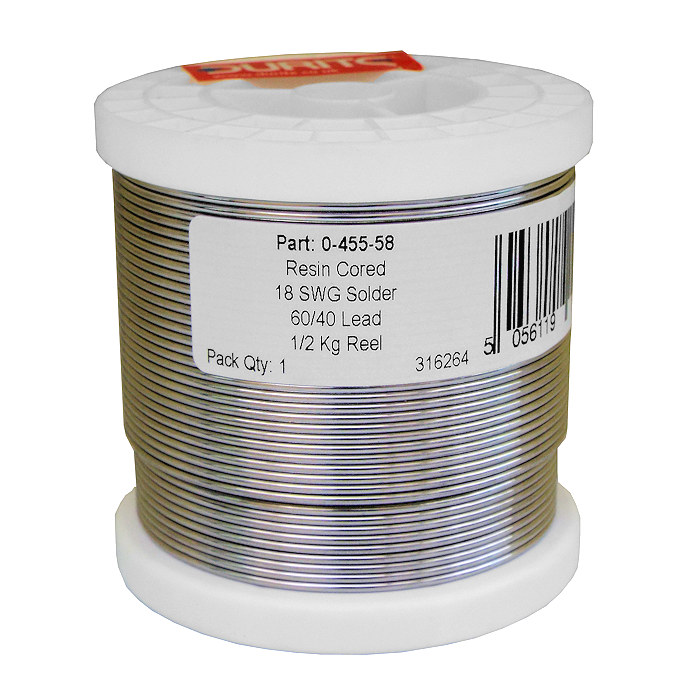 045558 Durite Wood Resin Cored Solder 18 SWG 0.50Kg
