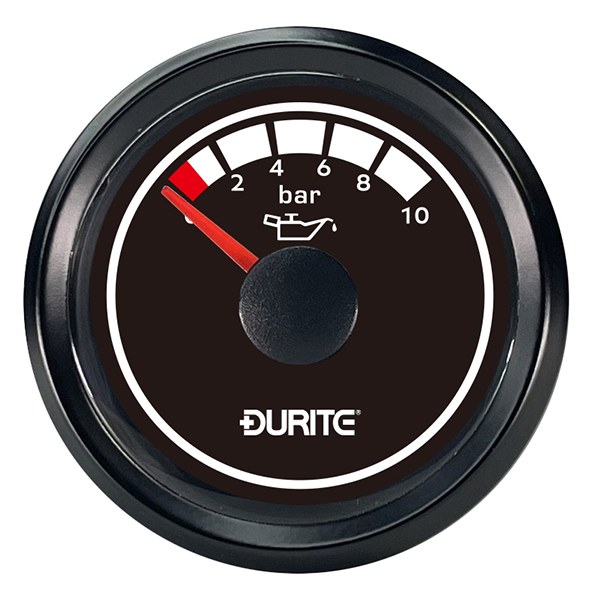 0-525-36 Durite Marine 12V-24V LED Illuminated Oil Pressure Gauge