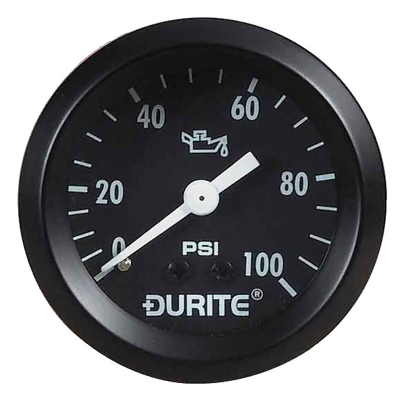 0-533-16 Durite 12V-24V Illuminated Oil Pressure Gauge 52mm Diameter