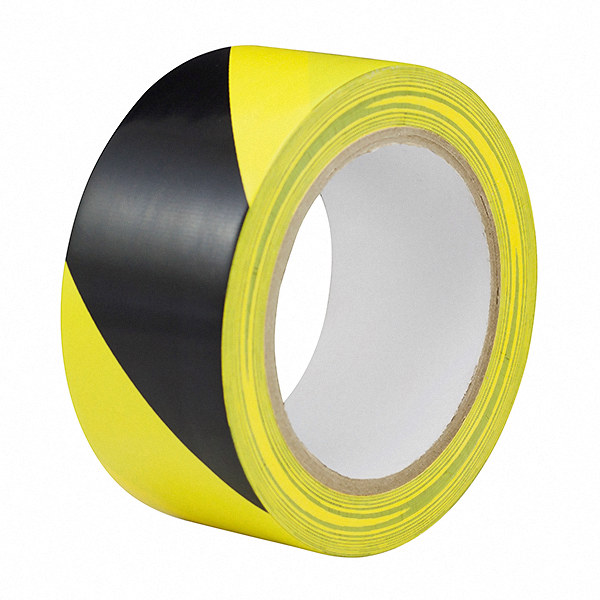 055778 BlackYellow Adhesive Hazard Warning Tape 50mm