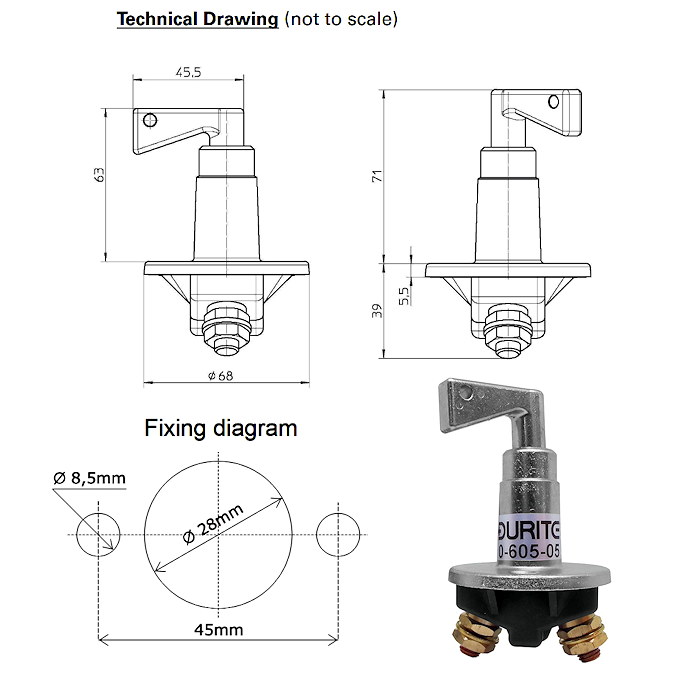 060505 Durite 12V24V Battery Isolator Switch 150A