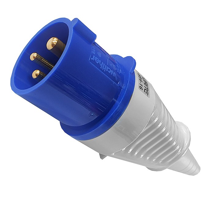 0-684-16 Durite 230V 16A Blue Outdoor Trailing Plug