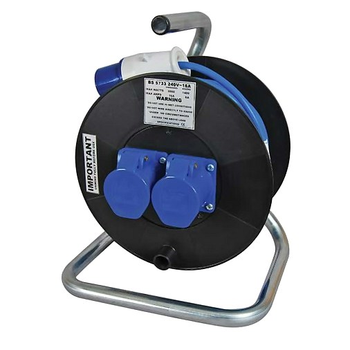 Socket Outlet Rell 0-684-25 | Durite 25m 230V 16A Two Socket Outlet Cable Reel