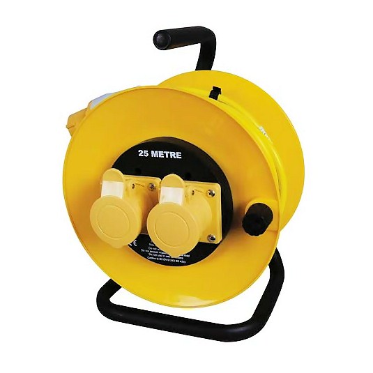 0-698-25 | Durite 25M Industrial Yellow 110V Extension Reel