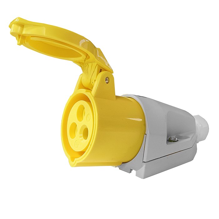 0-698-69 Durite 110V 16A Yellow Outdoor Surface Mounted Socket
