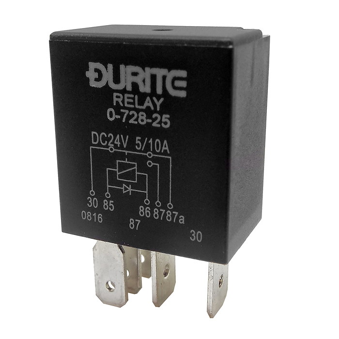 Durite 24V 5A-10A Changeover Relay with Diode | Re: 0-728-25