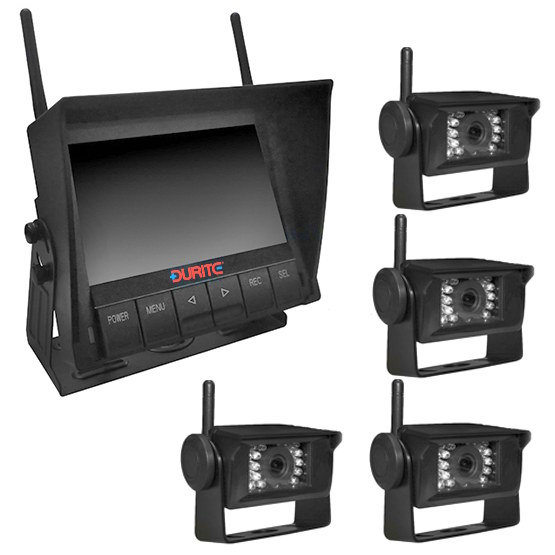 0-775-59 Durite 12-24V Wireless 4 Camera 4-CH QUAD Monitor CCTV - Integral DVR