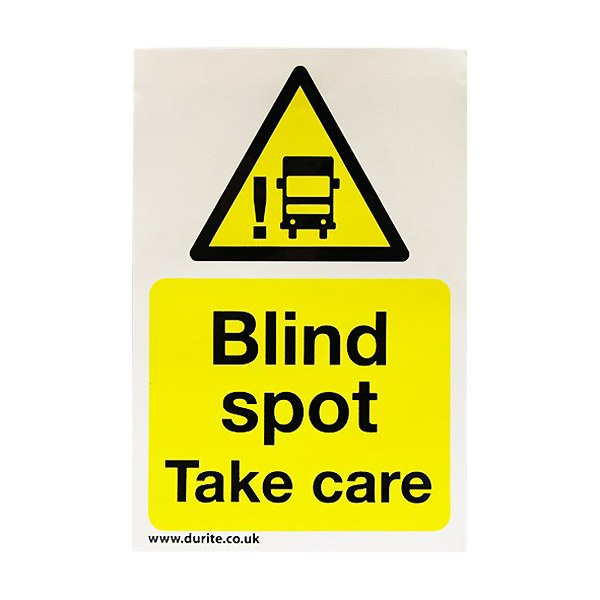 0-870-50 Self-adhesive Vinyl Blind Spot Safety Sign - Portrait