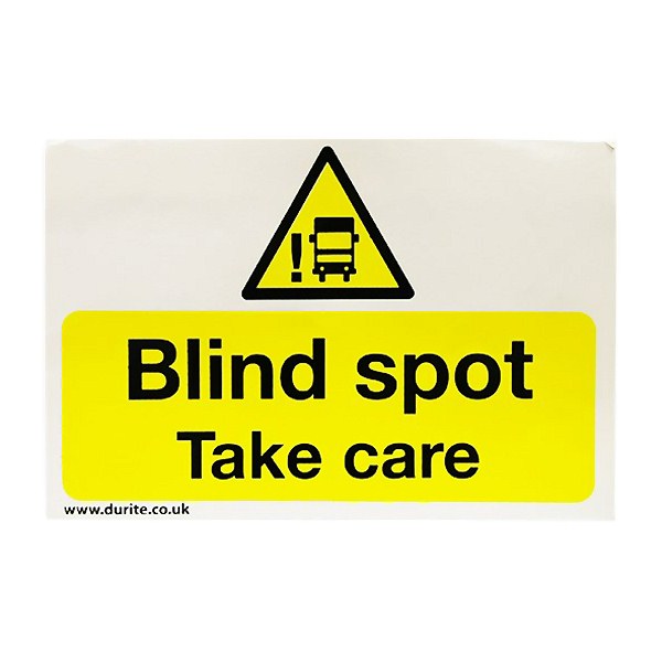 0-870-51 Self-adhesive Vinyl Blind Spot Safety Sign - Landscape