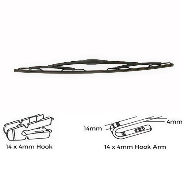 0-896-07 Heavy-duty 26 inch 650mm Wiper Blade with 14 x 4mm hook arm