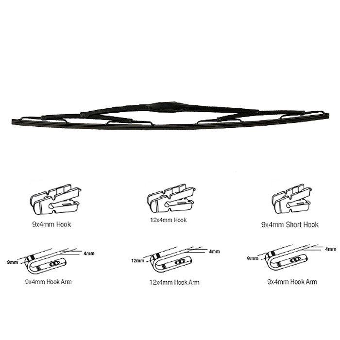 0-896-10 Durite Heavy-duty 28 Inch 700mm Wiper Blade - Short Hook Fitting