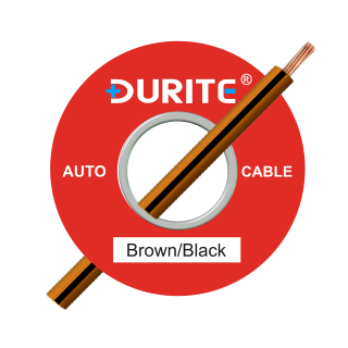 0-932-31 100m x 1.00mm Brown-Black 16.5A Auto Single-core Cable