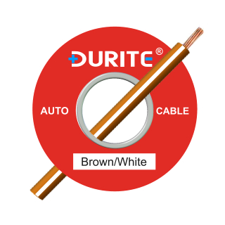 0-932-37 100m x 1.00mm Brown-White 16.5A Auto Single-core Cable