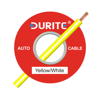 0-932-87 100m x 1.00mm Yellow-White 16.5A Auto Single-core Cable