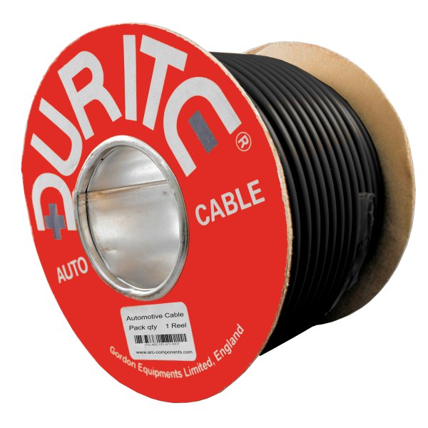 0-937-01 30m x 6.00mm Black 50A Single-core Thin Wall Auto Electrical Cable