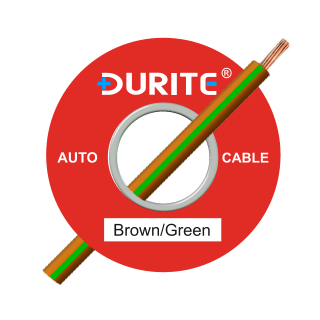 0-942-34 50m x 1.00mm² Brown-Green Auto Single-core Cable