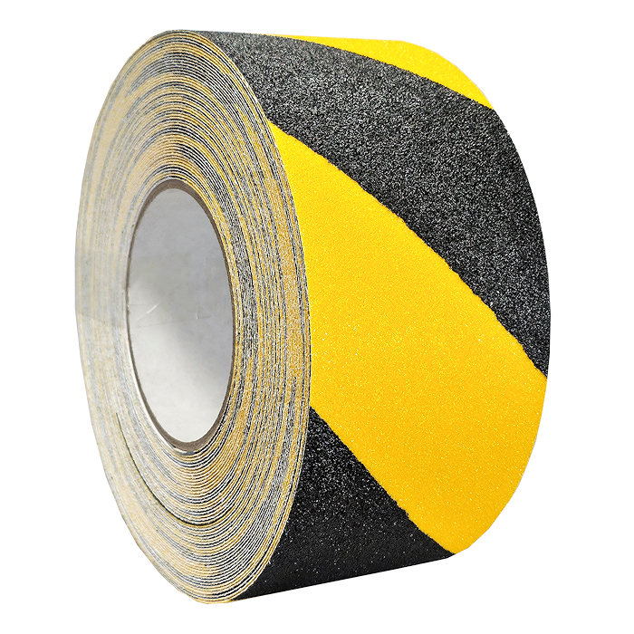 75mm Wide Black-Yellow Anti-slip Hazard Deck Tread Self-adhesive Tape | Re: HC010028