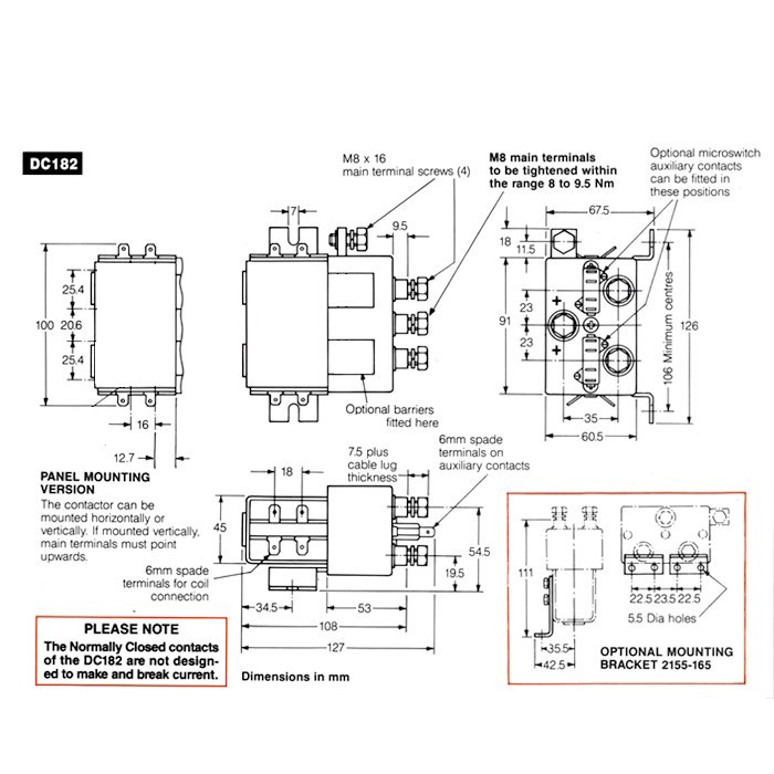 DC182-781L | 24V 150A Motor-reversing Intermittent Solenoid